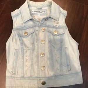 Express jeans small faded laugh wash jean jacket
